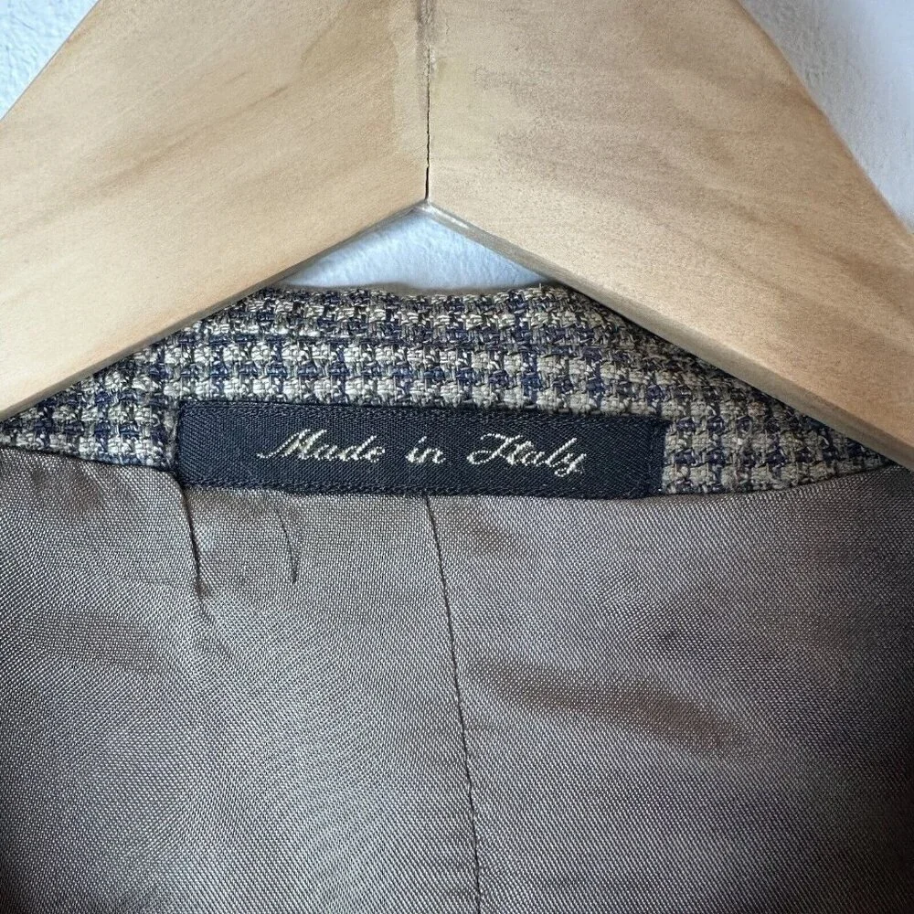 Vito Rufolo Houndstooth Italy Silk Wool 2 Button Sportscoat‎ Blazer Jacket 44R